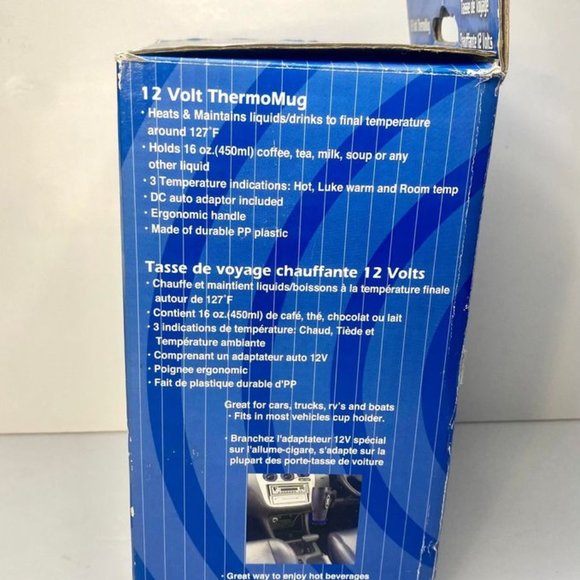 16 oz. Sunforce 12 Volt Thermo Heated Travel Mug- 3 Temperature Settings- New In - Picture 4 of 4